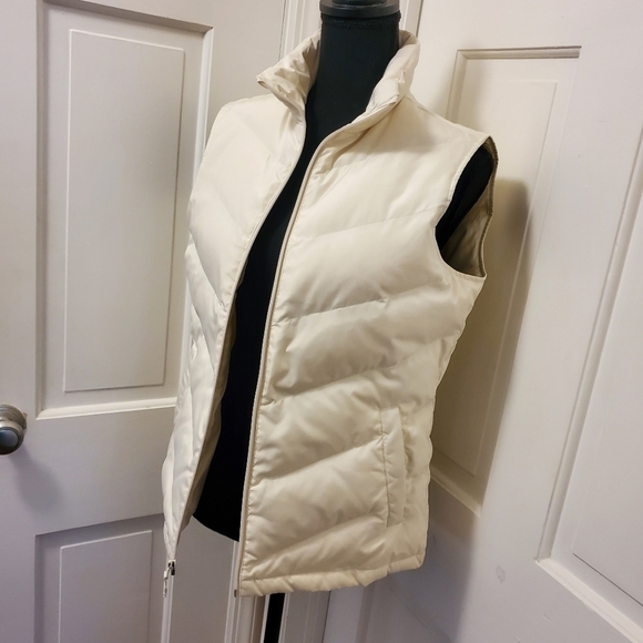 EC Lands' End Ivory White Puffer Vest Size Small 6/8, Classic, Preppy - Picture 1 of 11